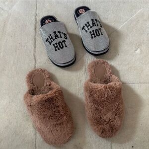 Cozy Slippers Set - Gray and Brown